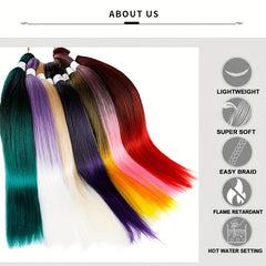 6pcs Long Straight Synthetic Crochet Hair Extensions Set
