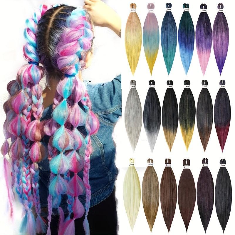 6pcs Long Straight Synthetic Crochet Hair Extensions Set