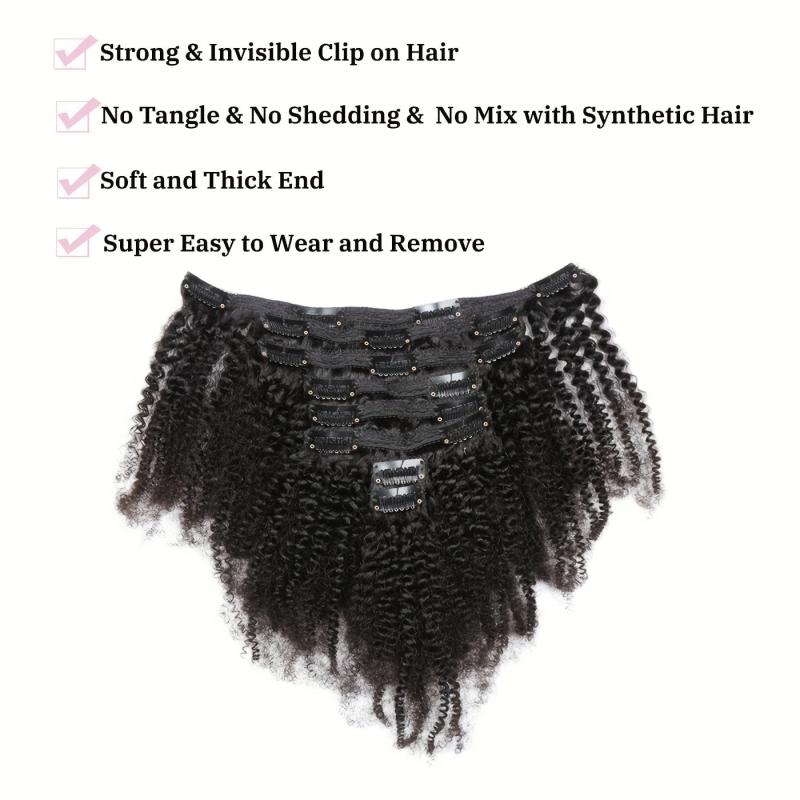 African Mini Curly Hair Extensions 105g Pack 1B Synthetic