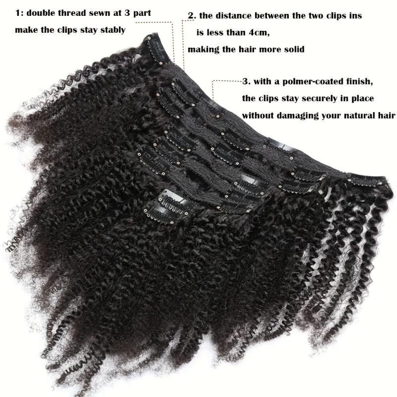 African Mini Curly Hair Extensions 105g Pack 1B Synthetic