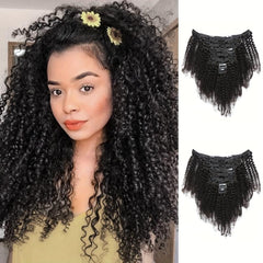 African Mini Curly Hair Extensions 105g Pack 1B Synthetic