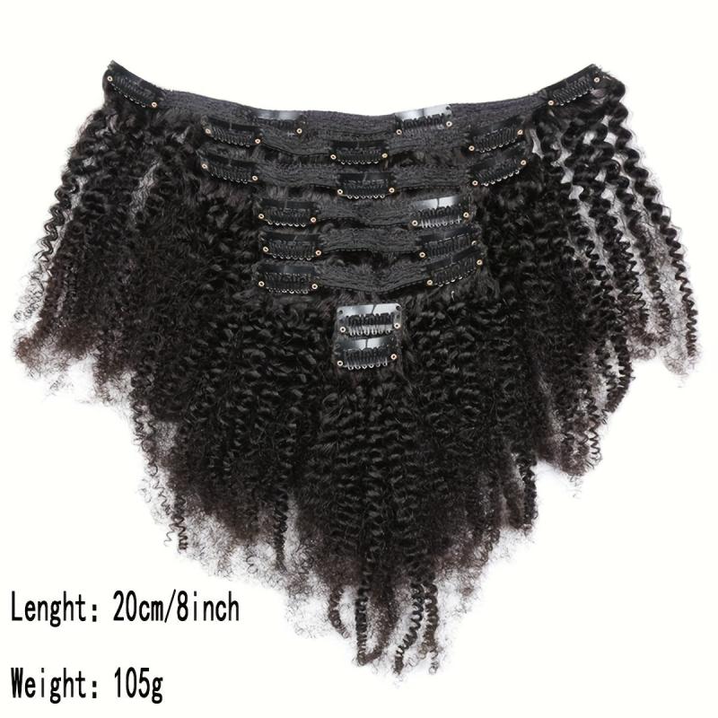 African Mini Curly Hair Extensions 105g Pack 1B Synthetic