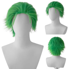 Short Green Cosplay Wig Spiky Unisex Comic Wig For Halloween Party