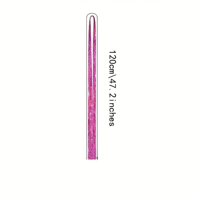 Y2K Tinsel Hair Extension 121 92 cm Sparkle Glitter Rainbow Colored Synthetic