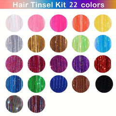Y2K Tinsel Hair Extension 121 92 cm Sparkle Glitter Rainbow Colored Synthetic
