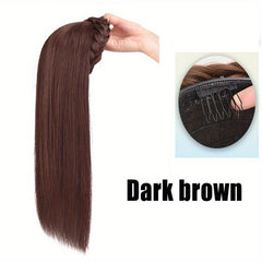 Synthetic Long Women Half Wig With Fishbone Headband Headdress