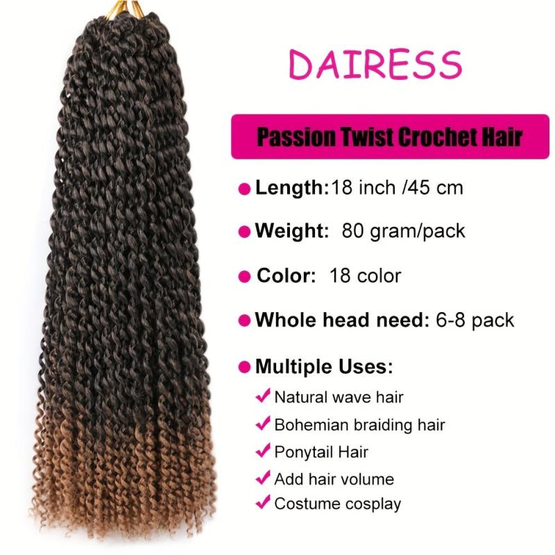 Passion Twist Crochet Hair Extensions 45-72cm Afro Kinky Ombre Braids