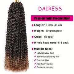 Passion Twist Crochet Hair Extensions 45-72cm Afro Kinky Ombre Braids
