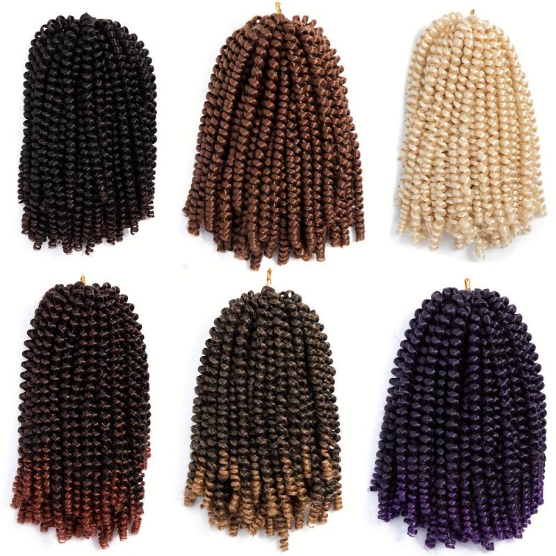 Spring Twist Crochet Braiding Hair Extensions Bomb Twist Curly Braids