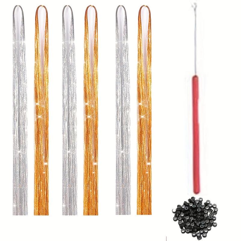 12 Colors Fairy Tinsel Hair Extensions Kit