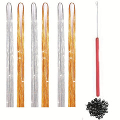 12 Colors Fairy Tinsel Hair Extensions Kit