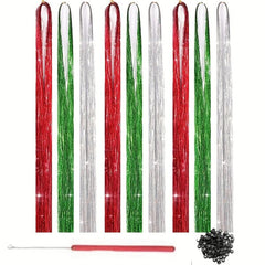 12 Colors Fairy Tinsel Hair Extensions Kit
