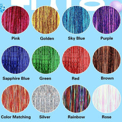12 Colors Fairy Tinsel Hair Extensions Kit