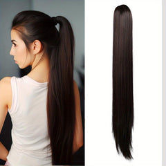 Burgundy Brown Claw Clip Ponytail Extension