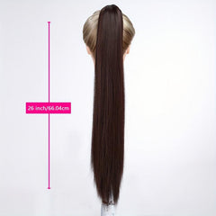 Burgundy Brown Claw Clip Ponytail Extension