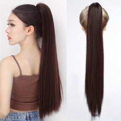 Burgundy Brown Claw Clip Ponytail Extension