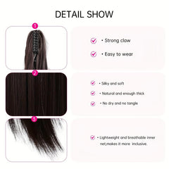 Burgundy Brown Claw Clip Ponytail Extension
