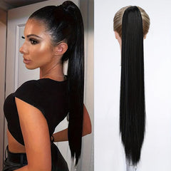 Burgundy Brown Claw Clip Ponytail Extension