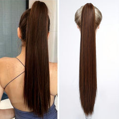 Burgundy Brown Claw Clip Ponytail Extension