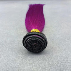 1 Brazilian Human Hair Weaving Straight T1B Purple Extension 10-26 Inches