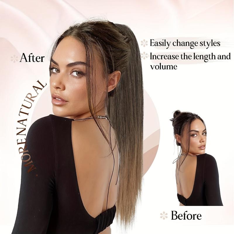 Ombre Brown Straight Ponytail Extension 60-96cm