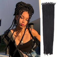 20 Inch Pre Looped Dreadlock Extensions Tapering Synthetic Dreads