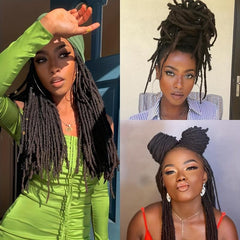 20 Inch Pre Looped Dreadlock Extensions Tapering Synthetic Dreads