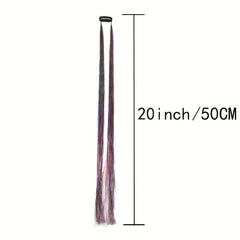 8 Cm Straight Mixed Colors Hair Extension Tinsel Kit Glitter Clip In Hair Extens
