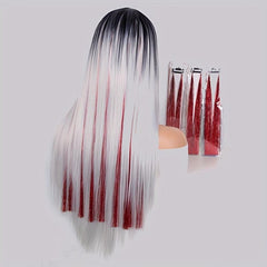 8 Cm Straight Mixed Colors Hair Extension Tinsel Kit Glitter Clip In Hair Extens