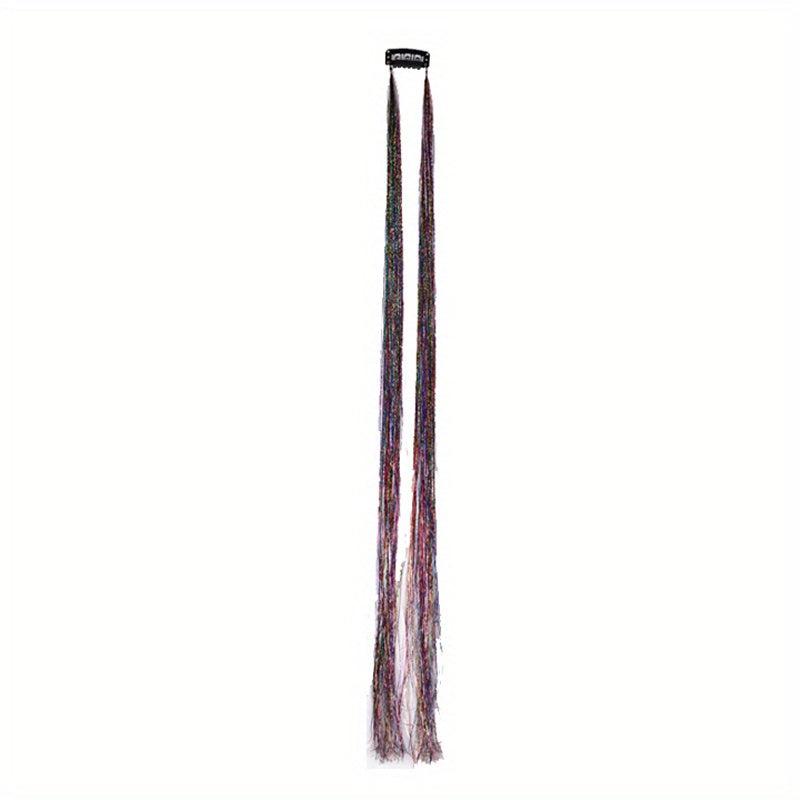 8 Cm Straight Mixed Colors Hair Extension Tinsel Kit Glitter Clip In Hair Extens