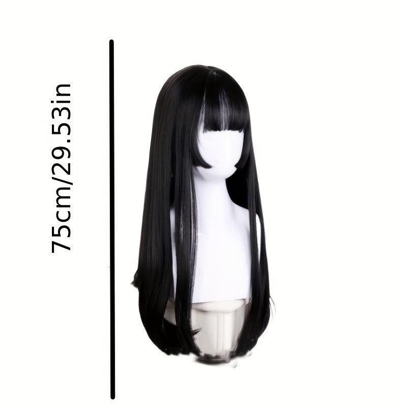 Orange Red Ombre Long Straight Wigs For Women