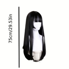 Orange Red Ombre Long Straight Wigs For Women