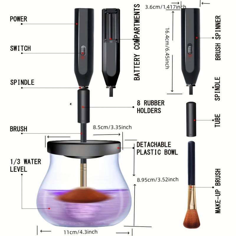 Makeup Brush Cleaner & Dryer 8 Sleeves Clean & Dry in 1 Minute