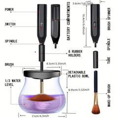 Makeup Brush Cleaner & Dryer 8 Sleeves Clean & Dry in 1 Minute