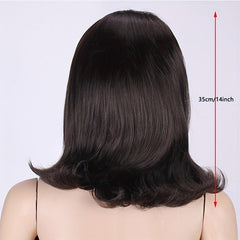 Retro Brown Straight Wig 50s 60s 70s Wig With Bangs For Women