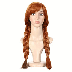Braided Brown Princess Wig Women Cosplay Halloween Costume Party
