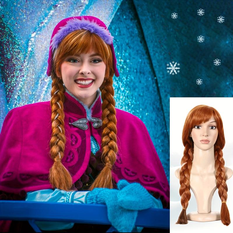Braided Brown Princess Wig Women Cosplay Halloween Costume Party