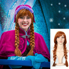 Braided Brown Princess Wig Women Cosplay Halloween Costume Party