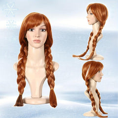 Braided Brown Princess Wig Women Cosplay Halloween Costume Party
