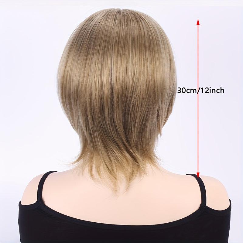 Short Bob Wig With Bangs Colorful Cosplay Party Daily Wear Wig