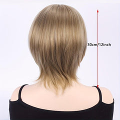 Short Bob Wig With Bangs Colorful Cosplay Party Daily Wear Wig