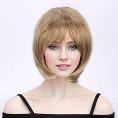 Short Bob Wig With Bangs Colorful Cosplay Party Daily Wear Wig
