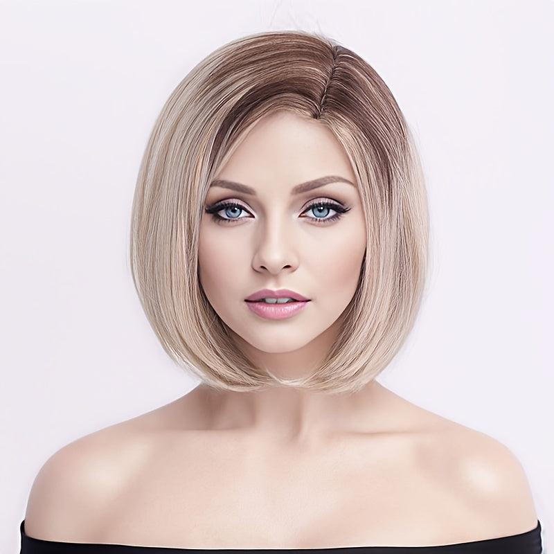 Short Bob Wig With Bangs Colorful Cosplay Party Daily Wear Wig