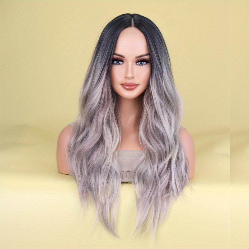66 Cm Long Curly Wig With Bangs Synthetic Wavy Hair Red for Halloween Cosplay