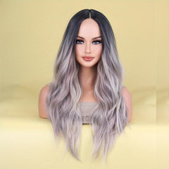 66 Cm Long Curly Wig With Bangs Synthetic Wavy Hair Red for Halloween Cosplay