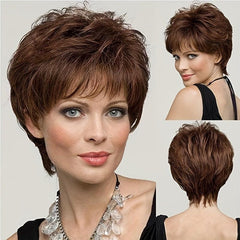 Short Layered Blonde Synthetic Curly Wig for Women