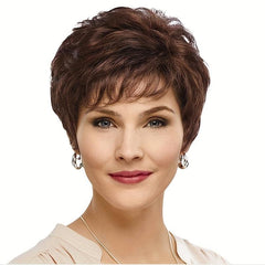 Short Layered Blonde Synthetic Curly Wig for Women