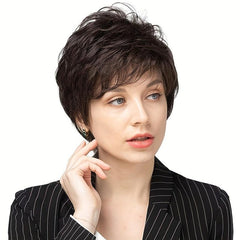 Short Layered Blonde Synthetic Curly Wig for Women