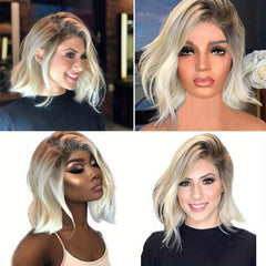 Natural Looking Blonde Wavy Curly Synthetic Wig for Daily or Party Wear