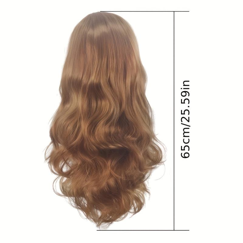 Natural Synthetic Wig Long Wavy Hair With Bangs
